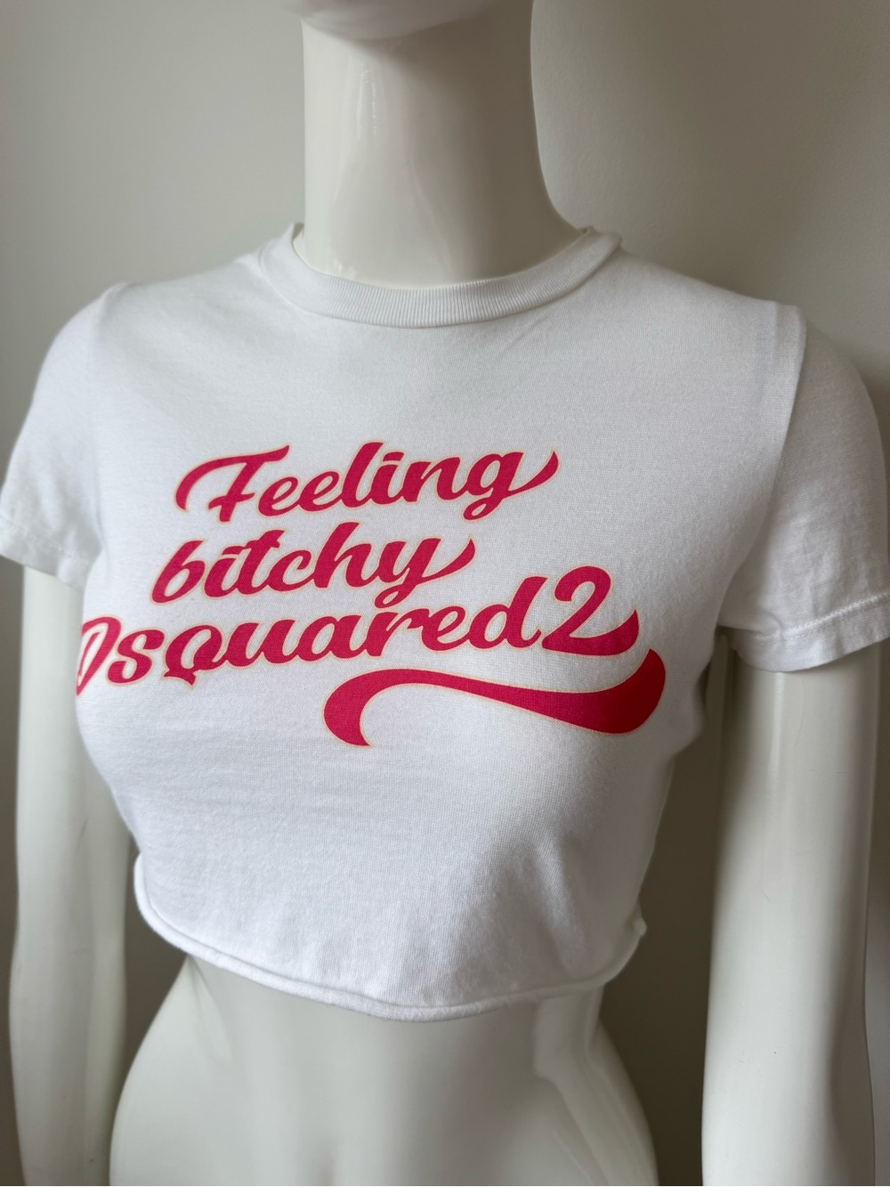Dsquared2 white graphic crop top